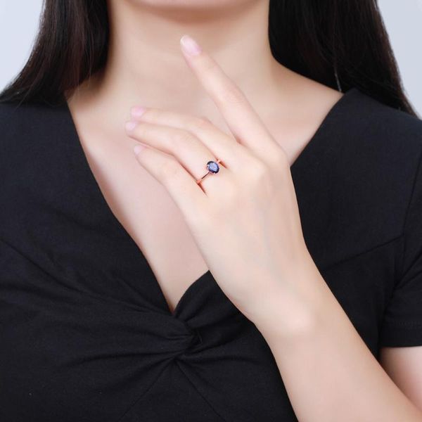

engagement ring jewelry natual blue z solid 925 silver rings fine jewelly for women wedding gift, Golden;silver