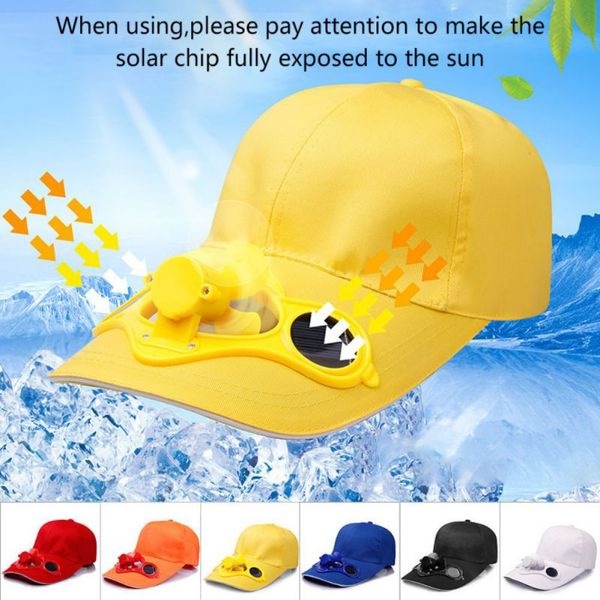 

летний спорт открытый hat cap с солнечной энергии sun холодный вентилятор hat, Black;white