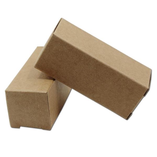 

500pcs/lot brown kraft paper storage box lipstick perfume sample storage box plastic dropper essential oil bottle package boxes