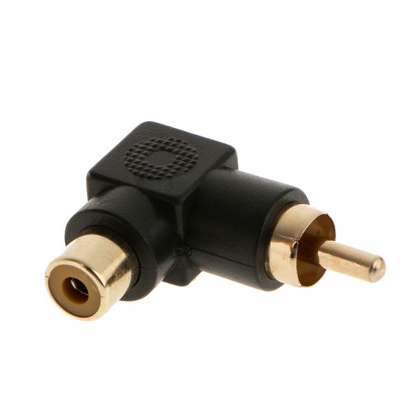 

rca male to female m/f 90 right angle adapter audio av plug connector