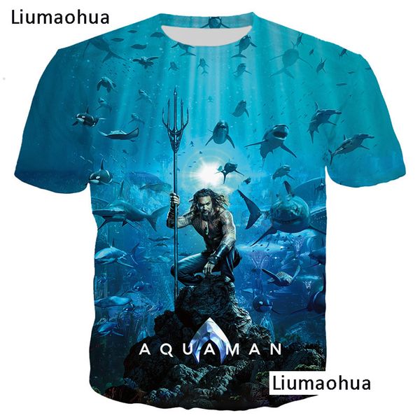 

liumaohua new arrive popular movie aquaman t shirt men women 3d print streetwear style tshirt, White;black