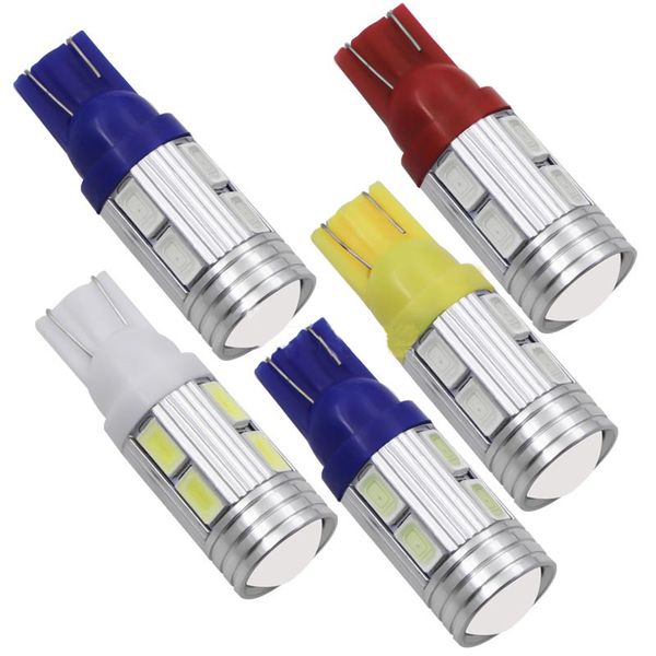 

5pcs t10 5730 5630 10smd w5w extremely bright led lens light reading light license plate