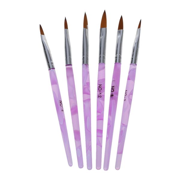 

professional lots 6 pcs acrylic nail art pen brush painting dotting tool fashion, Yellow