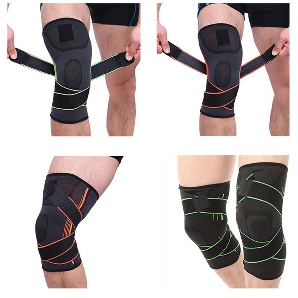 

1pc outdoor sports safety breathable elastic knee pads brace gym train weight bandage compression pad sleeve sport protection, Black;gray