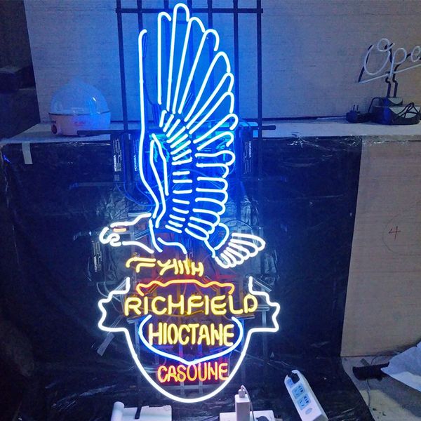 

richeield hioctane casoune неоновая реклама пива пиво реальная реклама бар украшение дома художественный дисплей неоновый свет металлический