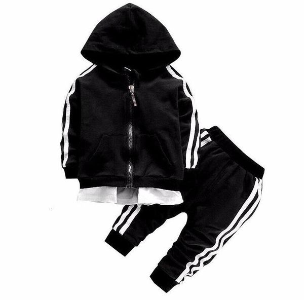 

2020 spring детские повседневный костюм дети мальчик девочка хлопка молнии куртки брюки 2pcs / sets детский досуг спортивный костюм для ново, White