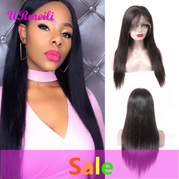 

straight human hair wigs for black women 10a mongolian virgin hair perruques de cheveux humains 150% density 13*4 lace front human hair wigs, Black;brown