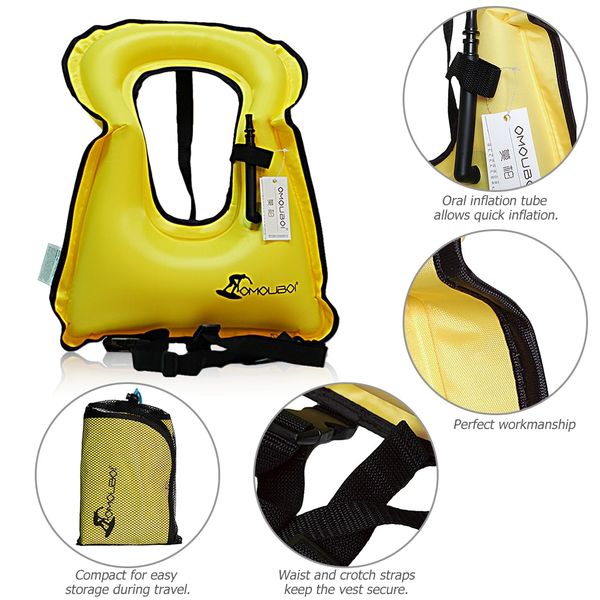 

inflatable swim vest life jacket for snorkeling floating device swimming drifting surfing water sports life saving