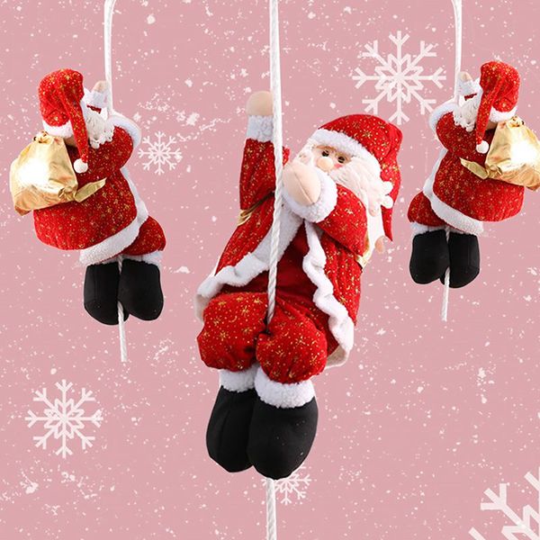 Christmas Tree Ornament Decor Rope Climbing Santa Claus For