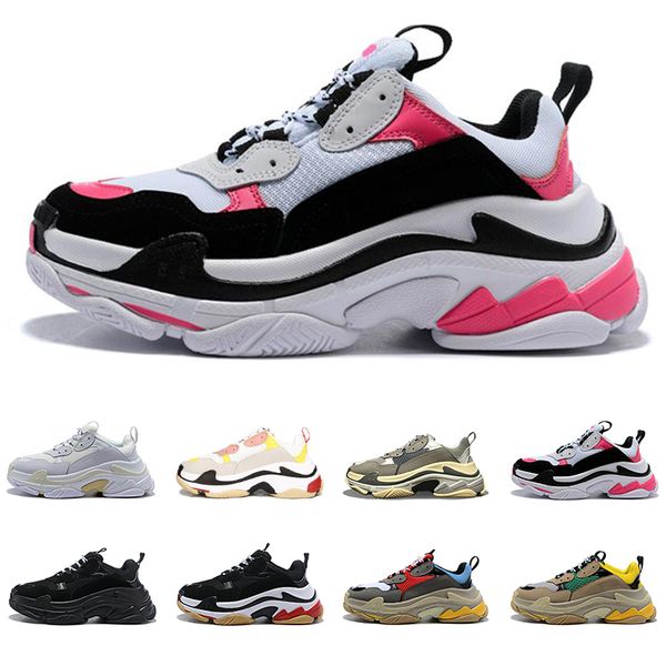 

2020 triple s men women platform sneakers fashion luxury designer shoes black white pink blue mens trainer sports sneakers size 36-45