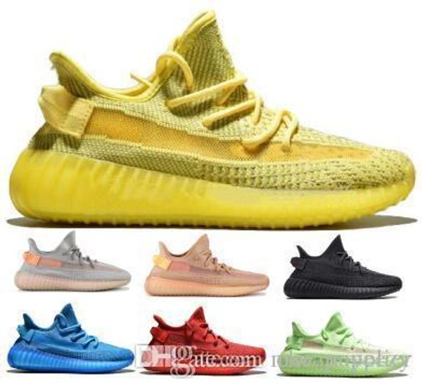 

kanye west v2 yellow glow clay antlia static hyperspace blue red running shoes sneakers 2019 men women luxury designers tennis shoes