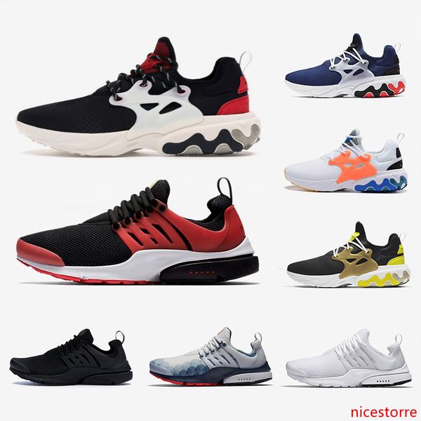 

br qs react presto mesh mens running shoes olympic phantom red bred dharma triple black white runner breathable mem women sports sneakers