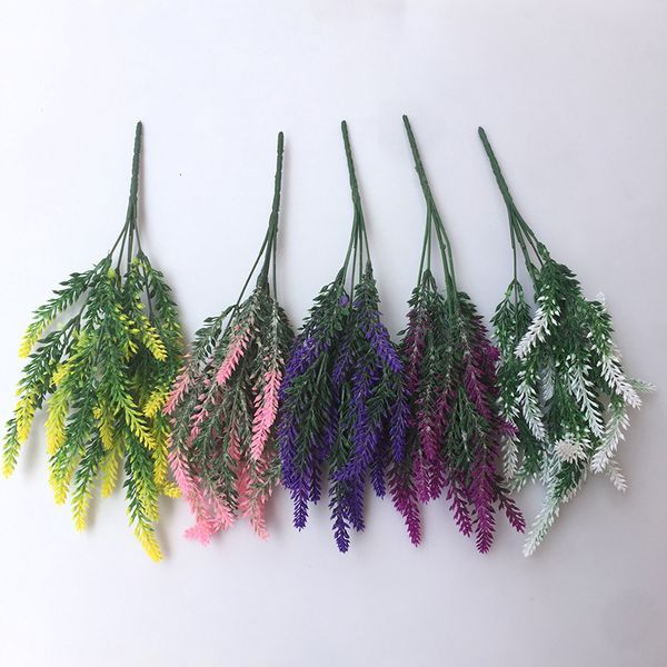 

2019 diy artificial flowers purple lavender plant garden home decoration flower violet lavender party supplies wedding bouquet