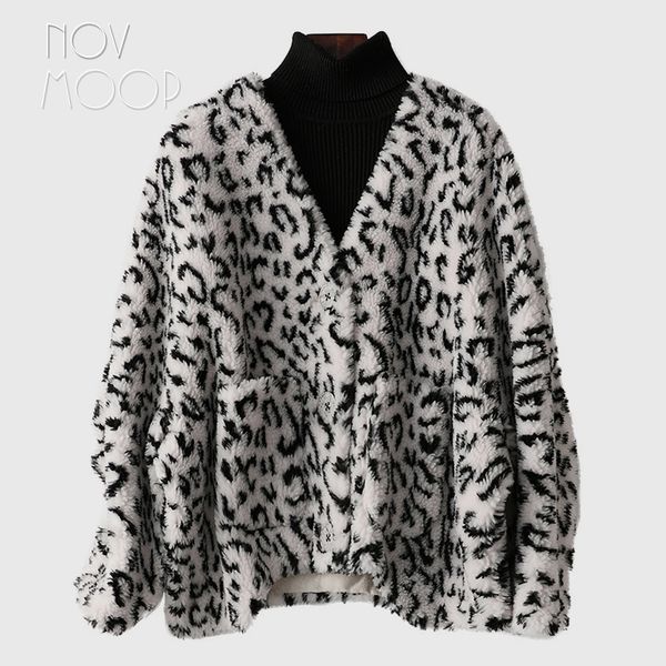 

novmoop 2019 fashion elegant style winter v-neck big pocket chic jacket women woolen coat manteau femme casaco feminino lt2872, Black