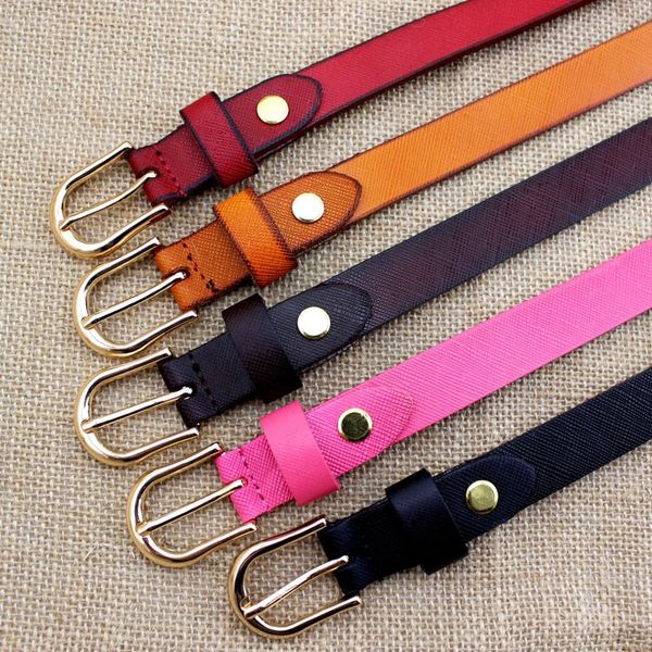 

women's thin pin leather summer fashion all-match women's leather belt pin buckle decorative pants belt, Black;brown