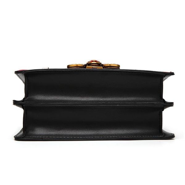 

2018 women pu leather luxury designer handbag kawaii bee female chain panelled messenger shoulder bag lock small crossbody bag