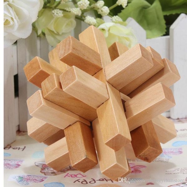 

httoystore-puzzles games wooden chinese traditional educational toys for children intelligence education puzzle lock kids funny toys