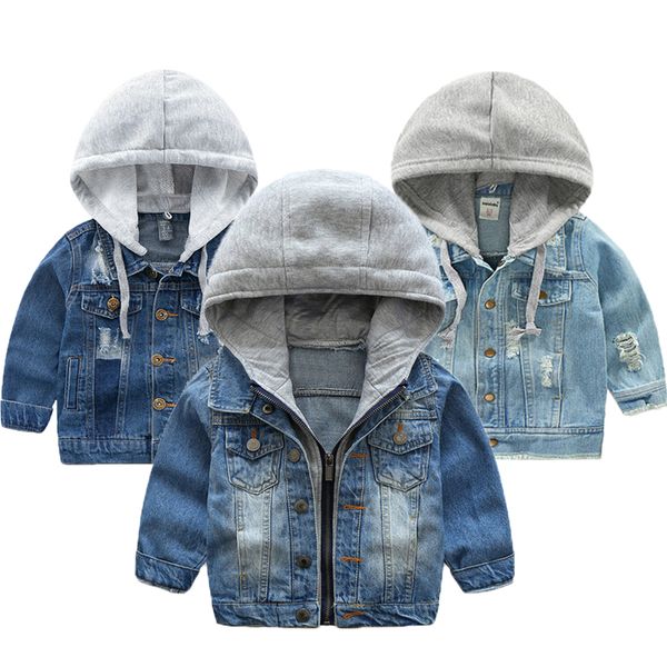 

baby boys denim jacket autumn winter jackets for boys coat kids outerwear coats for clothes children jacket 2-7 year, Blue;gray
