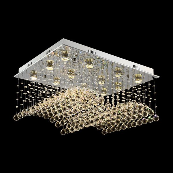 

rectangular raindrop crystal chandelier wing shape led lamp indoor ceiling lighting for living room dining room