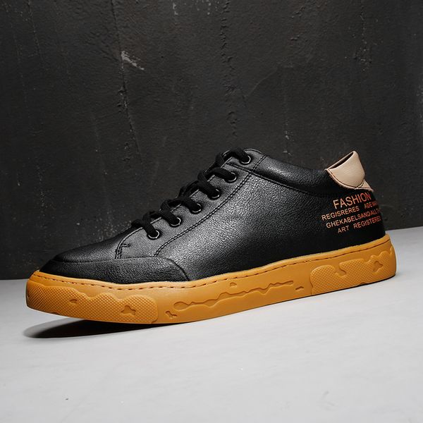 

qwedf 2019 spring white shoes men casual shoes male sneakers cool street men brand man footwear g14-46, Black