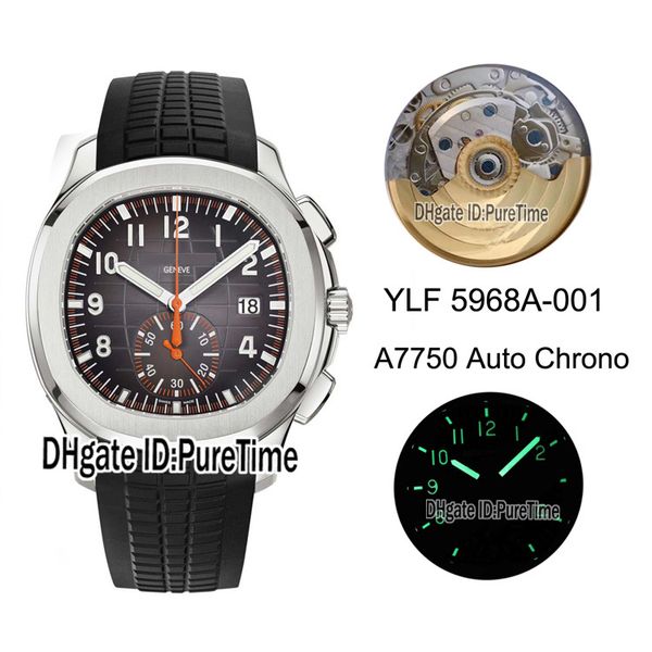 

ylf aquanaut flyback хронограф 5968a-001 eta a7750 автоматические мужские часы стальной корпус черный текстурный циферблат черная резина bes, Slivery;brown