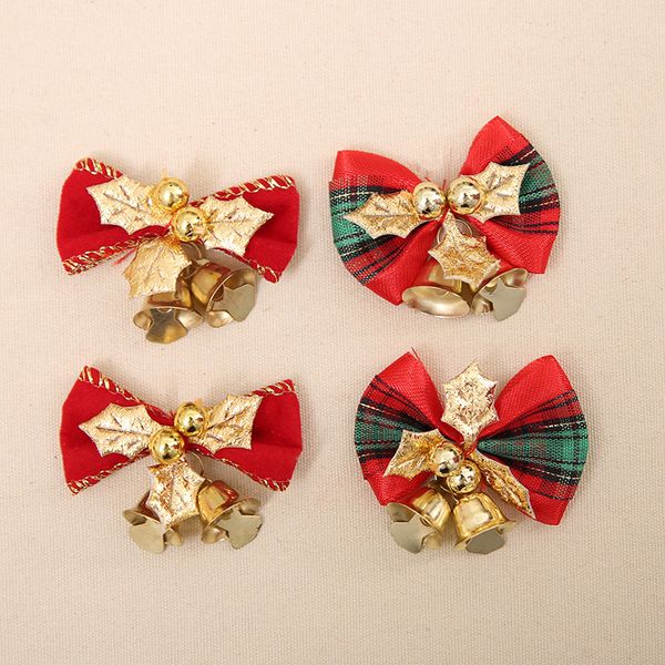 

10pcs grid christmas mini bow tree hanging decoration xmas bowknot supplies