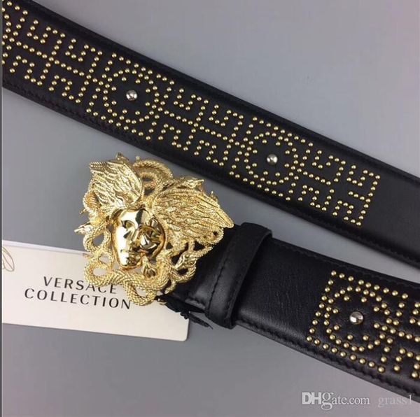

2018 big large buckle genuine leather belt with box designer belts men women new mens belts luxury belt ing, Black;brown