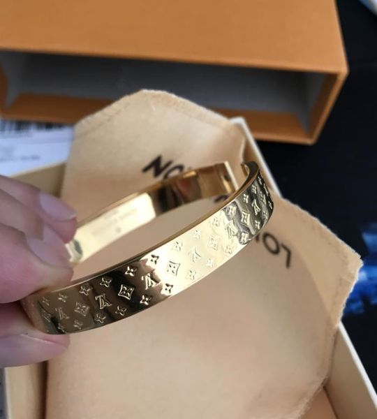 

New brand de ign bracelet cuff with original box ro e gold ilver bangle titanium teel bracelet women loui jewelry luxury, Black