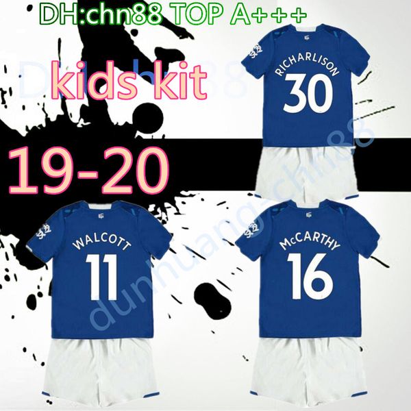

19 20 everton дети футбол джерси дома richarlison комплект sigurdsson cenk tos walcott andre gomes bernard 2019 джерси ребенка рубашки футбо, Black