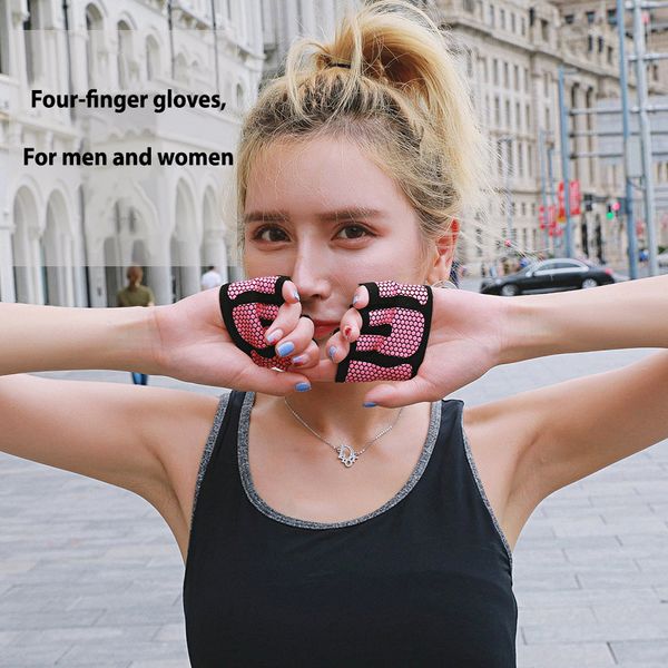 

женщины anti-skid половина finger йоги перчатки gym training фитнес амортизирующие дышащий спортивные перчатки