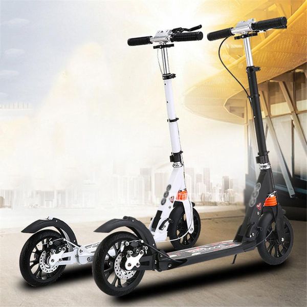 

children kick scooter foldable pu 2 wheels hand brake bodybuilding aluminum alloy urban foot scooter skateboard fj0088 kids
