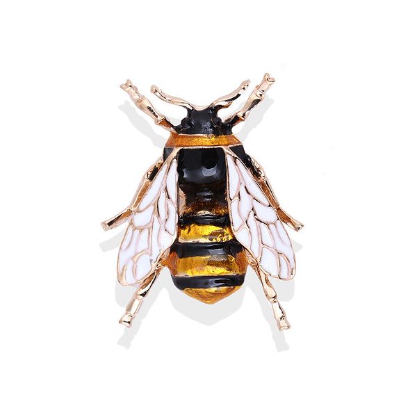 

three-dimensional alloy enamel fully-jewelled insect bees brooch women's pin brooch accessories, Gray
