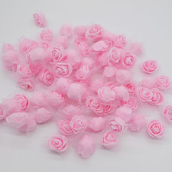 

50pcs/lot 3cm teddy bear rose artificial silk pe foam rose flowers for home wedding party decoration scrapbook craft fake flower