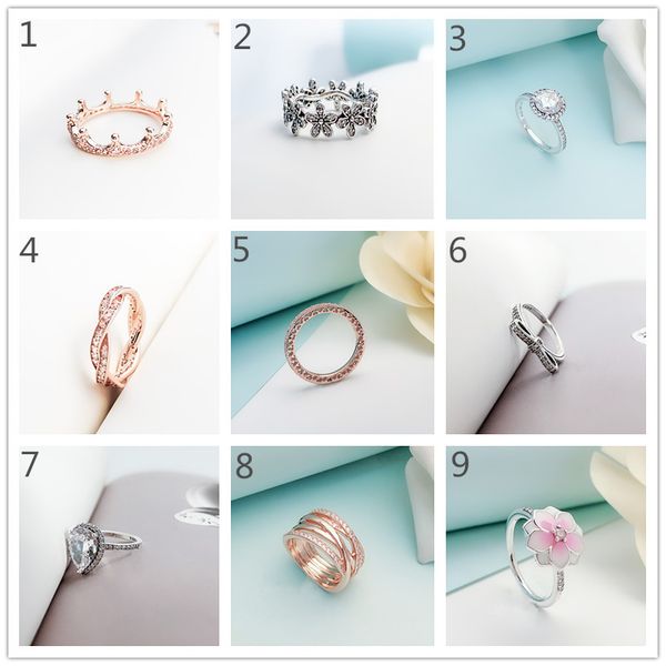 

2020 евро ювелирные изделия 925 оригинальный шарм пандора кольца для женщин кольца s925 стерлингового серебра ювелирные изделия подарки женщ, Silver