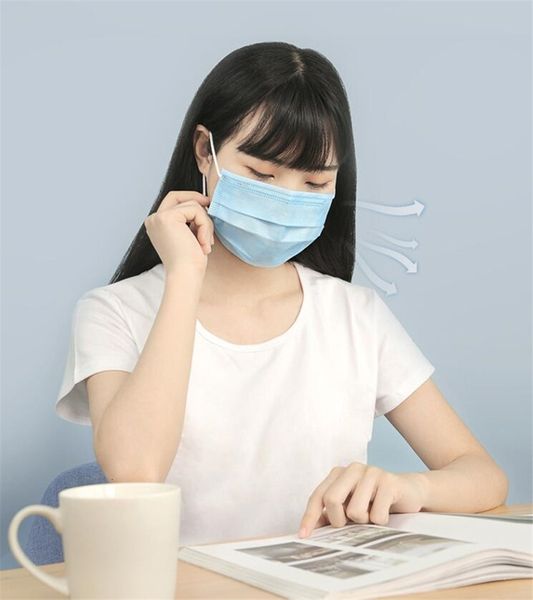 

dhl ship 3 layers dust proof face mask blue earloopl home use comfortablestock us warehouse dqoy