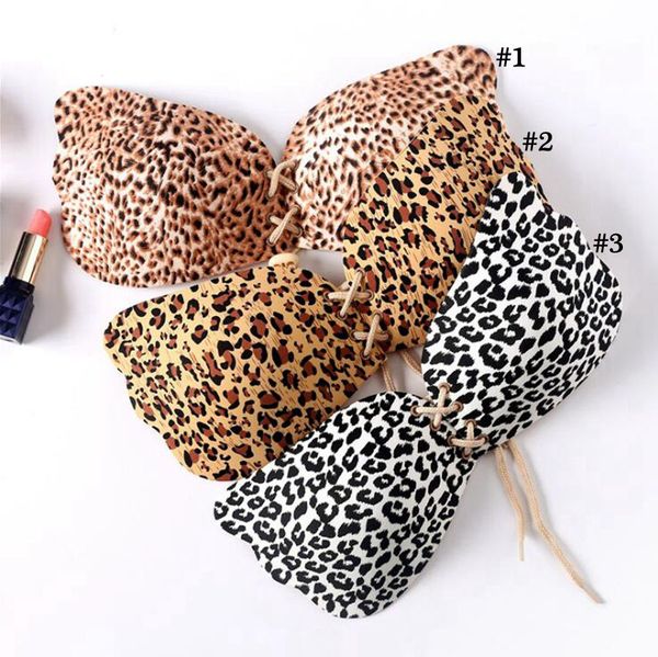 

leopard invisible bra self adhesive strapless bandage blackness silicone push up women underwear invisible bras maternity intimates ooa8143, White