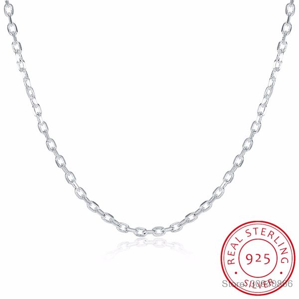 

lekani woman's fine jewelry 925 sterling silver flat rolo chain necklace charm 2mm wide silver necklace 16"18" 20" 22&qu