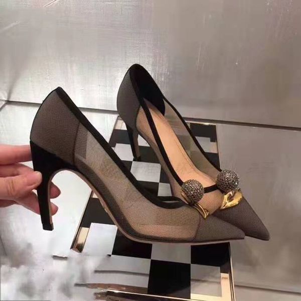 

French luxury women's shoes designer lace pointed dress high heels comfortable women's casual shoes 35-40 size F055B00 new