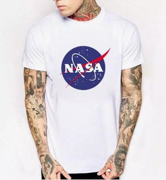 

nasa space tshirt ретро футболка harajuku мужчины хлопчатобумажные рубашки модный бренд nasa print t shirt мужчины с коротким рукавом футбол, White;black