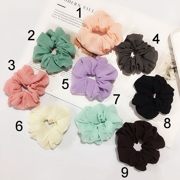 Frau Dame Mädchen Chiffon Haar Scrunchy Ring Elastische Haarbänder Bobble Sport Tanz Scrunchie Weiche Scrunchie Haarband 100 stücke FJ3357