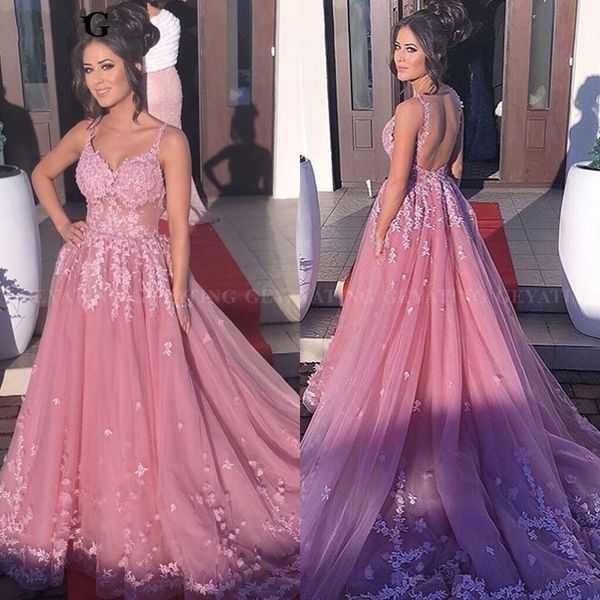 

arabic dubai pink evening dress 2019 blush pink masquerade dinner dresses for women 3d flowers appliques long backless formal prom gowns