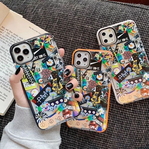 

shopkeeper recommended + iphone 11pro graffiti tri-color tpu design x xs max xr 8 7 plus exclusive design iphone x shock-proof back cover