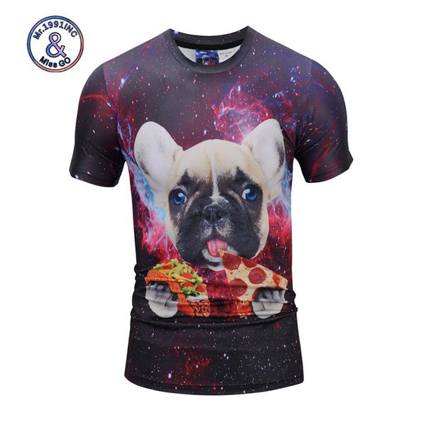 

мужская дизайнерская рубашка 3dt pizza dog digital printing pattern star animal мужчины и женщины с коротким рукавом футболки, White;black