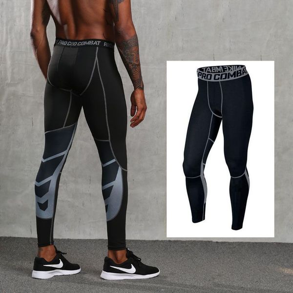 

compression running tights men sports leggings sportswear compress man jogger fitness gym basketball sweatpants, Black;blue
