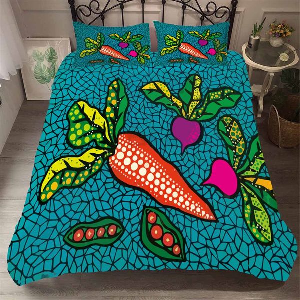 

helengili 3d bedding set carrot print duvet cover set bedcloth with pillowcase bed home textiles #wm-21