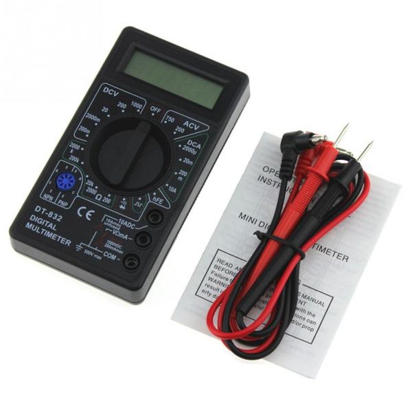 

professional dt832 digital multimeter lcd dc ac voltmeter ammeter ohm tester h15 multi-function multimeters