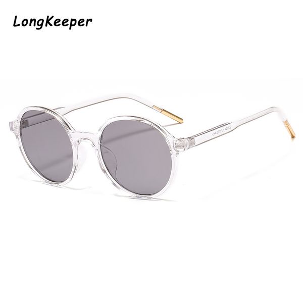 

longkeeper brand oval sunglasses men glasses retro round women sunglasses 2020 clear glasses frame uv400 goggles gafas de sol, White;black