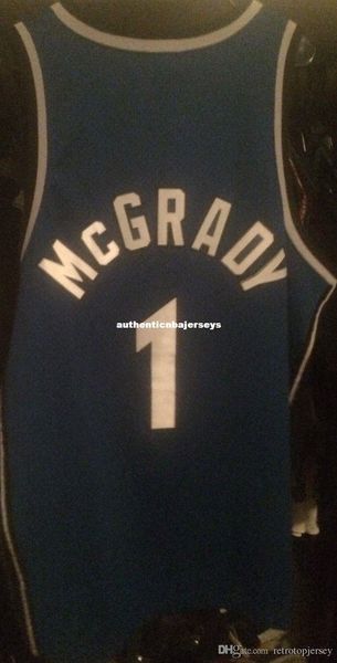 

wholesale tracy mcgrady jersey nk sewn men #1 t-shirt vest stitched basketball jerseys ncaa, Black;blue