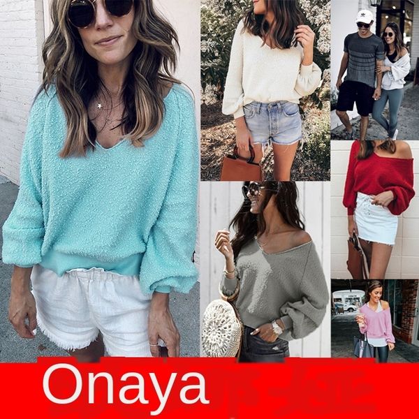 

женские дизайнерские цвета осень удобная круглая шея с длинным рукавом блузка sweateryu74, Black;brown