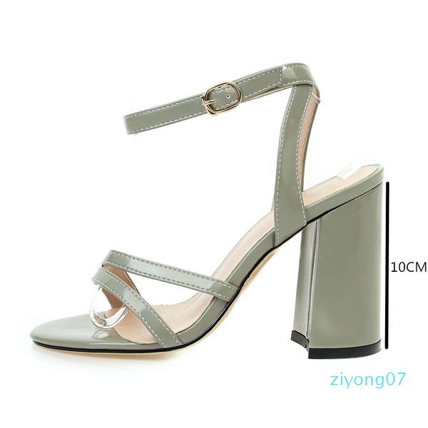 

yqbtdl 5 color super high 10cm block heel party shoes narrow band ankle strap elegant high heels sandals women summer 2020 white z07, Black